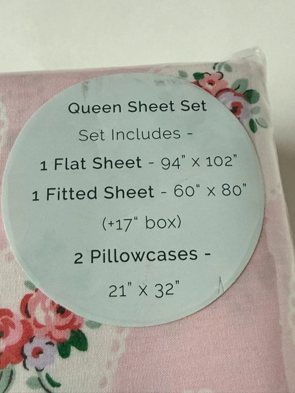Cath Kidston London Lace Hearts Queen Sheet Set 2 Pillowcase Floral Rose pink